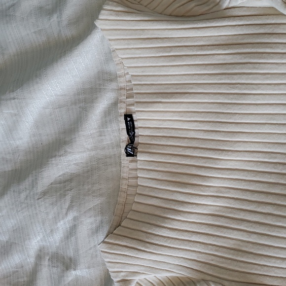 Zara 3253/850 Ecru Tilted Drop Waist Ribbed Dress - Picture 11 of 13